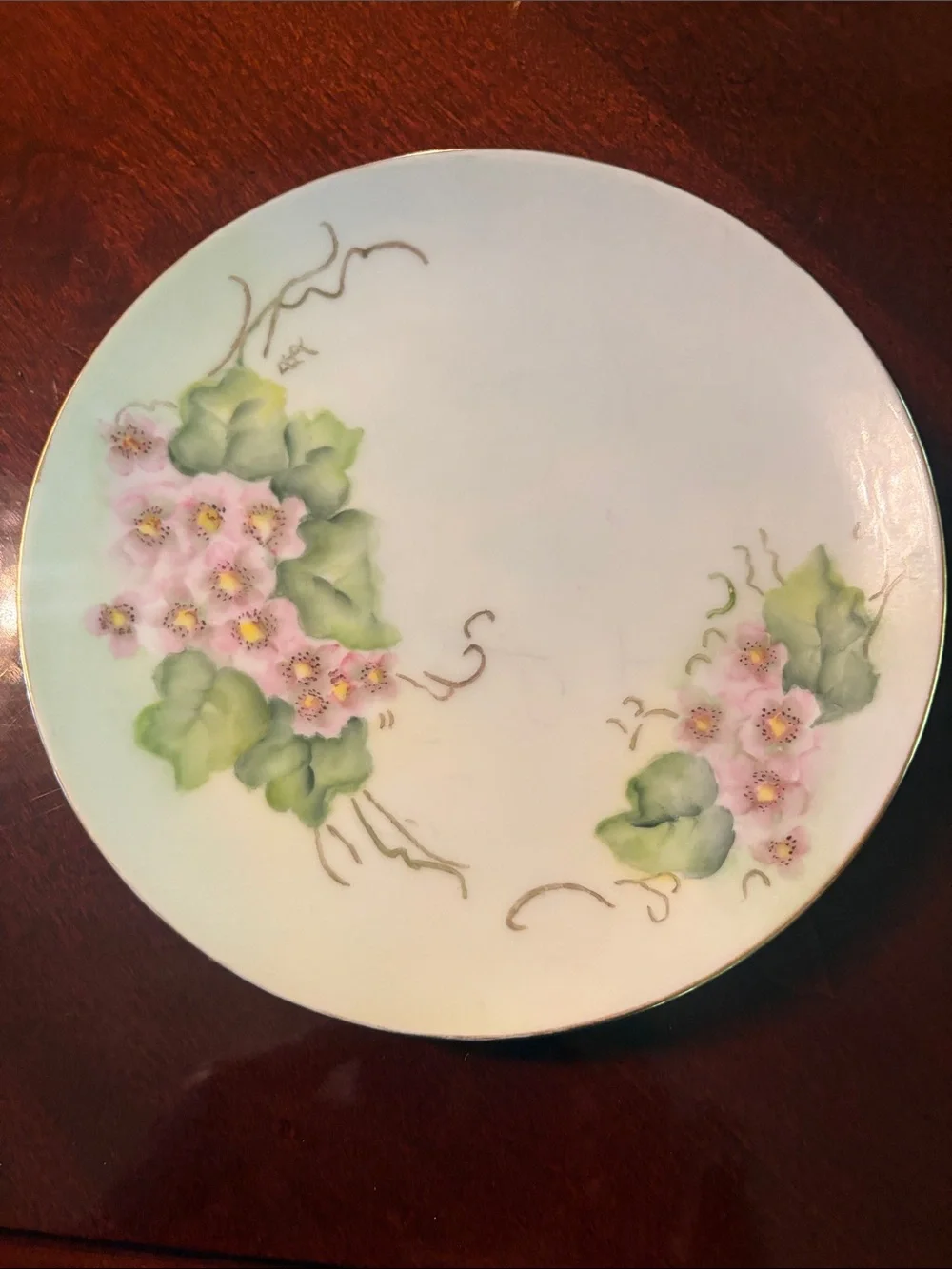 Hand-Painted‎ Floral Decorativel  Plate salad or dessert 7”